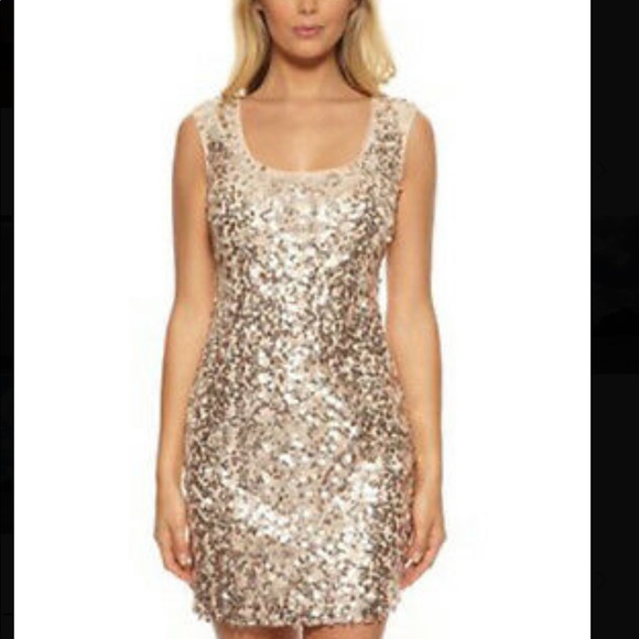 champagne color sequin dress